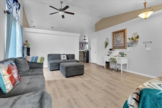 a living room with furniture