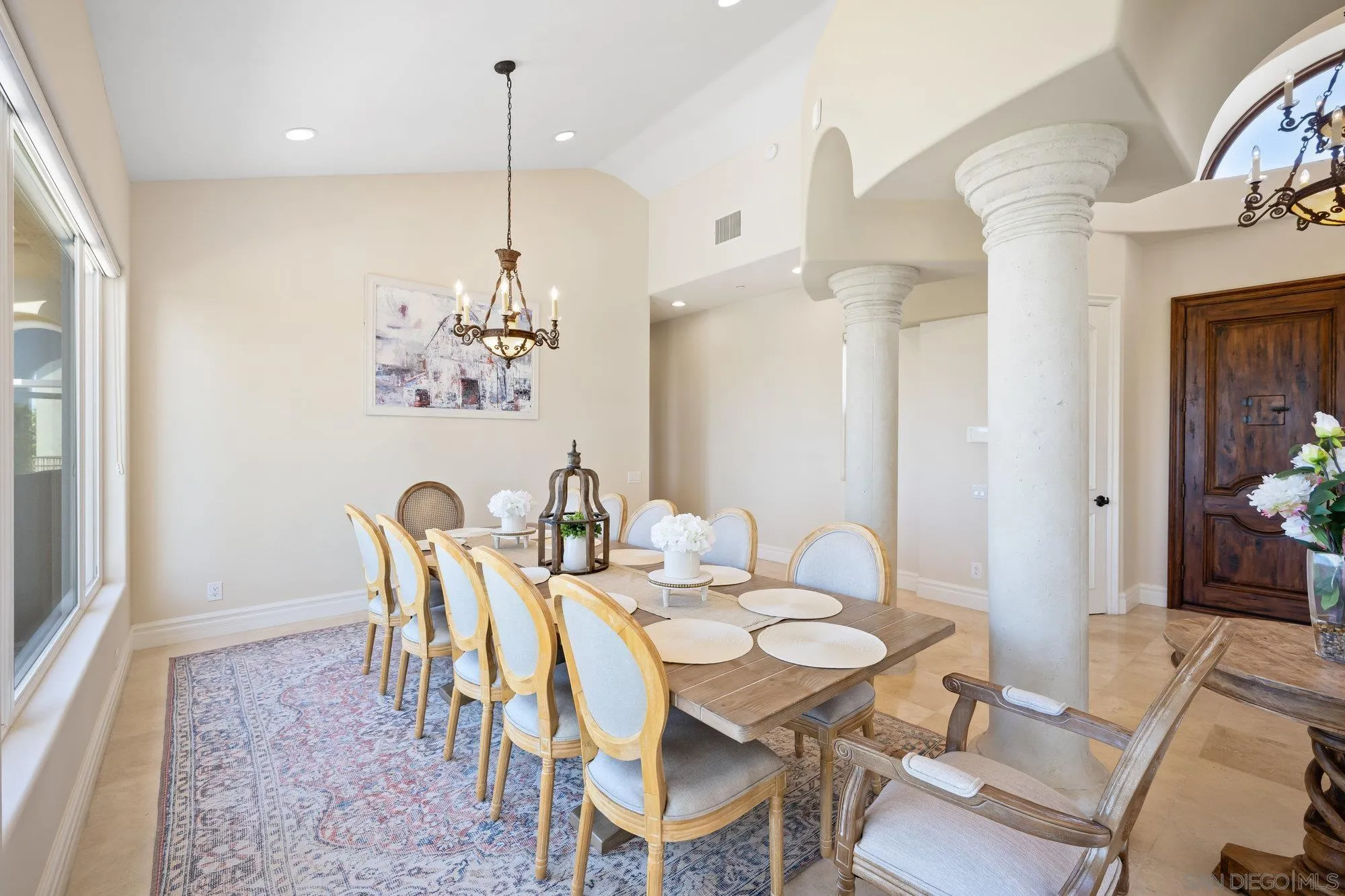 16110 Lakeview Road Poway, CA 92064 - Photo 12 of 51 a view of a dining room with furniture wooden floor and a chandelier