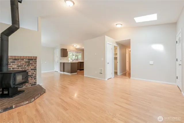 a view of a livingroom with a fireplace