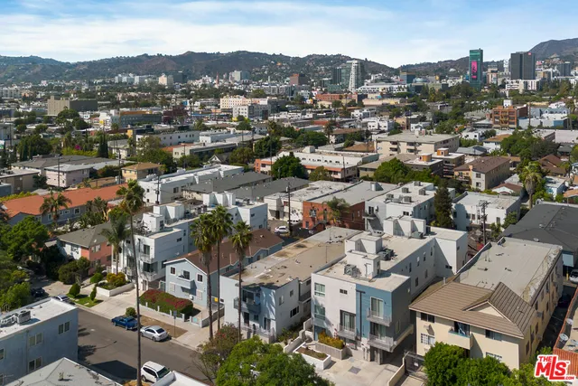 an aerial view of a city