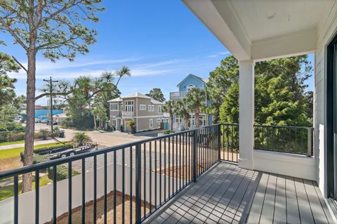 a view of city from a balcony