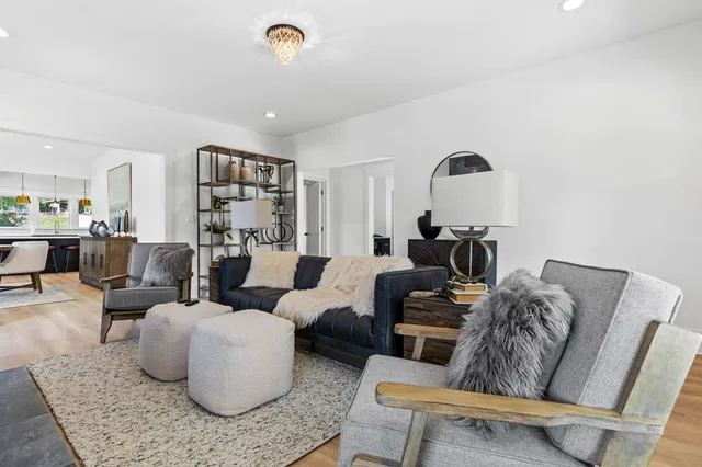 a living room with furniture