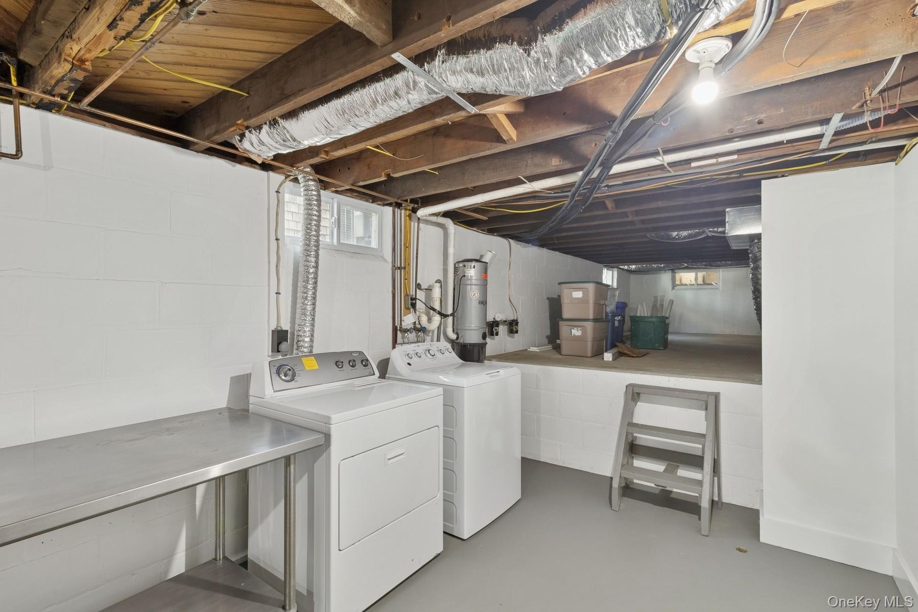 80 Towd Point Road Southampton, NY 11968 - Photo 28 of 30 a utility room with cabinets dryer and washer