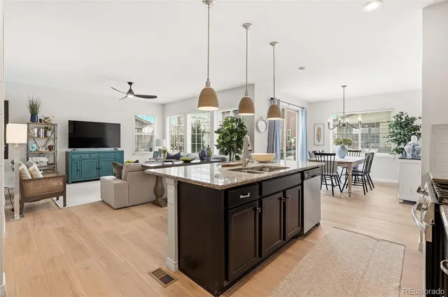 a kitchen with lots of counter top space
