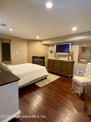 a bench sitting in the middle of a yard