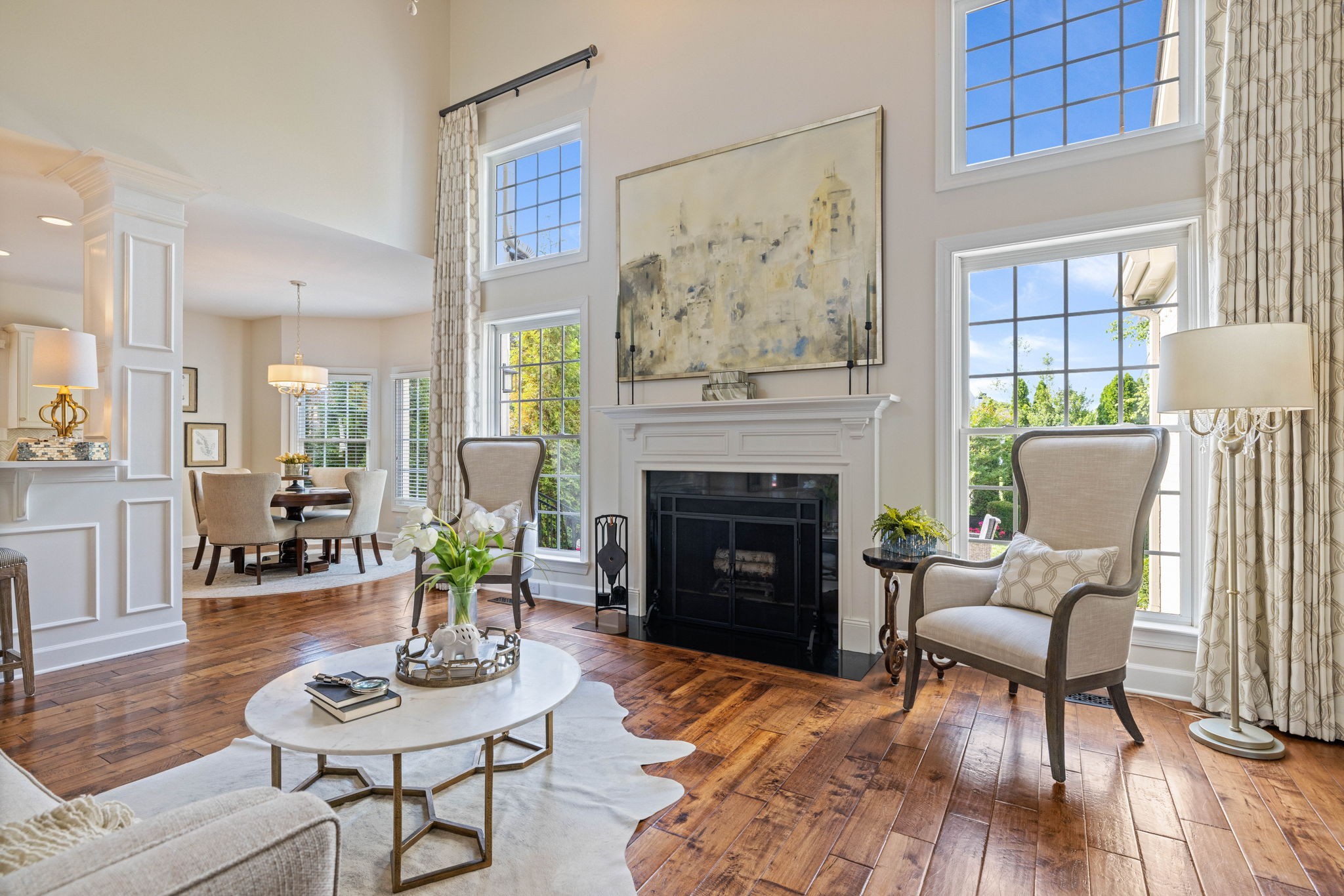 153 Cornerstone Circle Franklin, TN 37064 - Photo 16 of 70 a living room with furniture and a fireplace