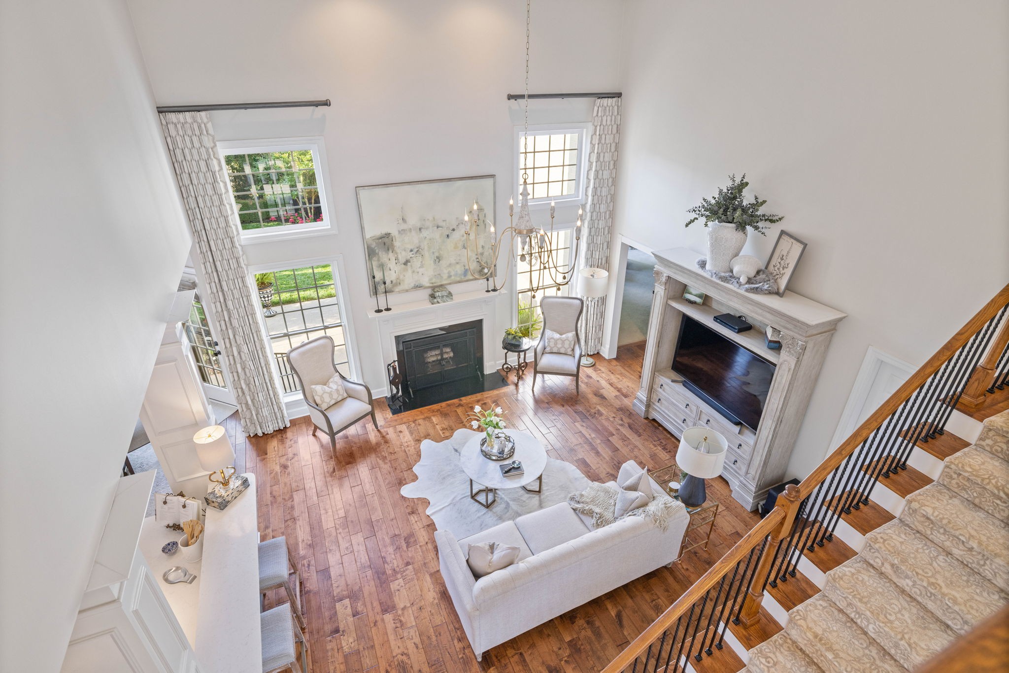 153 Cornerstone Circle Franklin, TN 37064 - Photo 43 of 70 a living room with furniture fireplace and flat screen tv