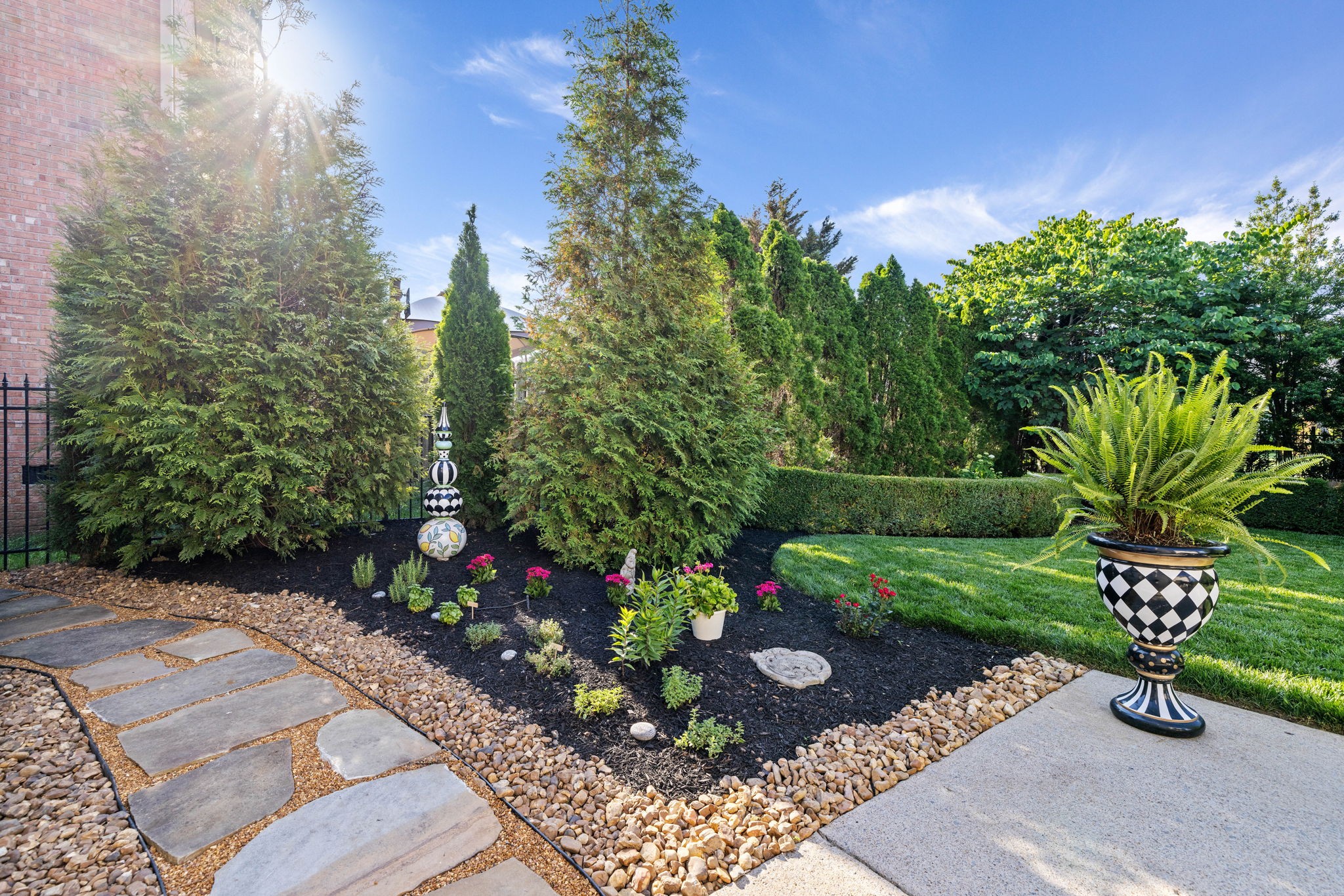 153 Cornerstone Circle Franklin, TN 37064 - Photo 55 of 70 a view of a garden with plants and large trees