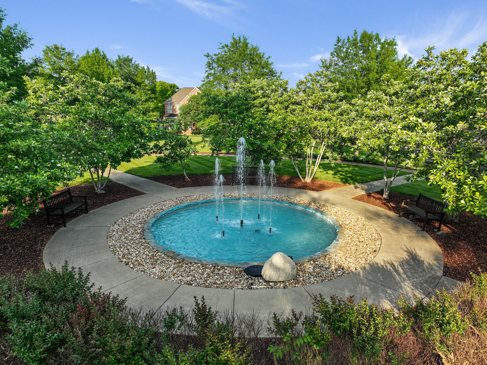 153 Cornerstone Circle Franklin, TN 37064 - Photo 64 of 70 a view of a backyard with a fountain