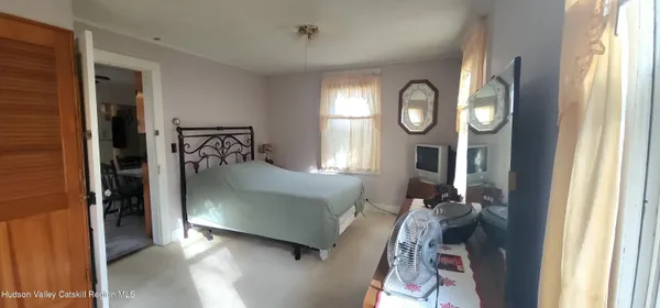 a view of a fireplace in a room