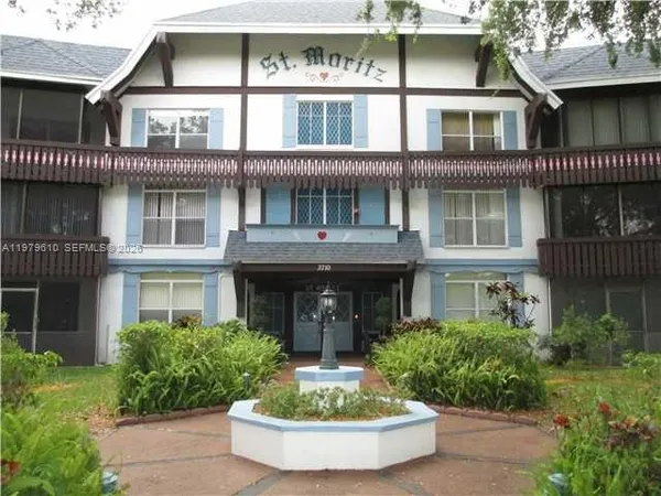 a front view of a building
