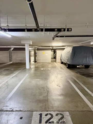 a view of a garage