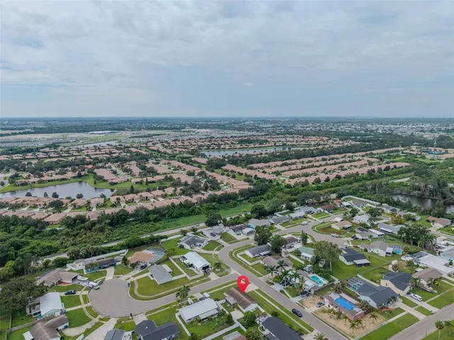 an aerial view of a city