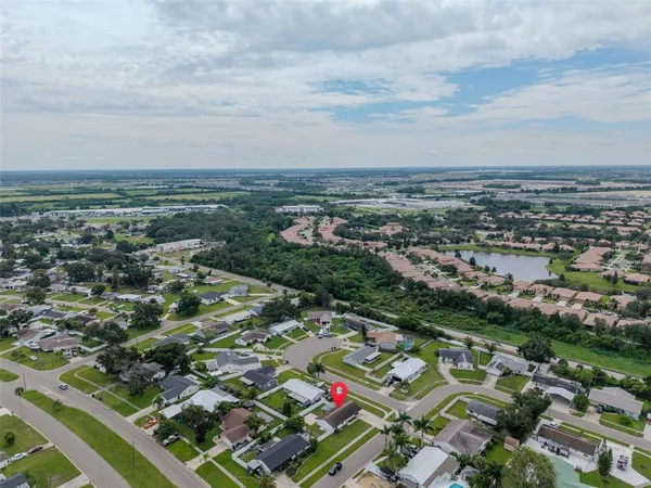 an aerial view of a city with lots of residential buildings