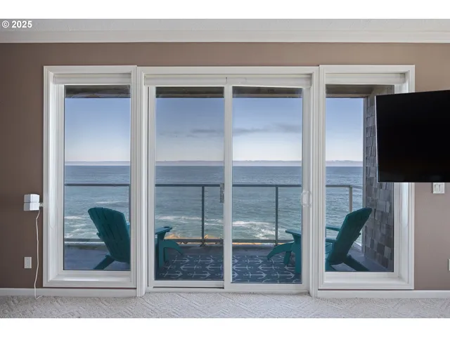 a view of a wooden door