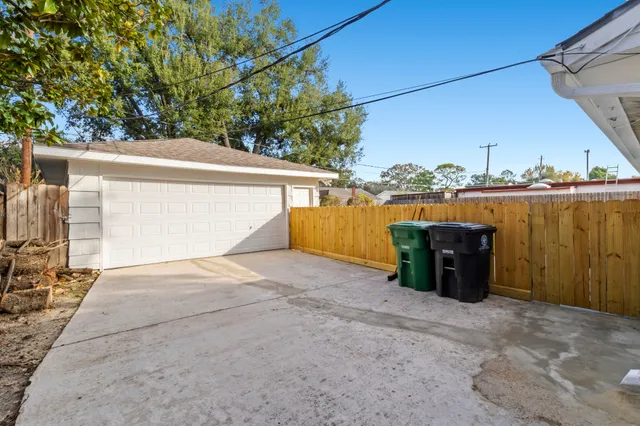 a view of a terrace with a bench
