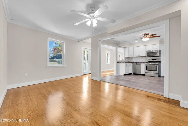a view of kitchen and a window