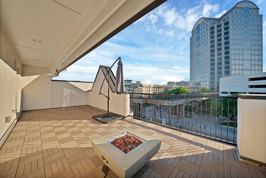 5437 Patterson Street Irving, TX 75039 - Photo 19 of 40 Private Terrace featuring a fire pit and a view of city