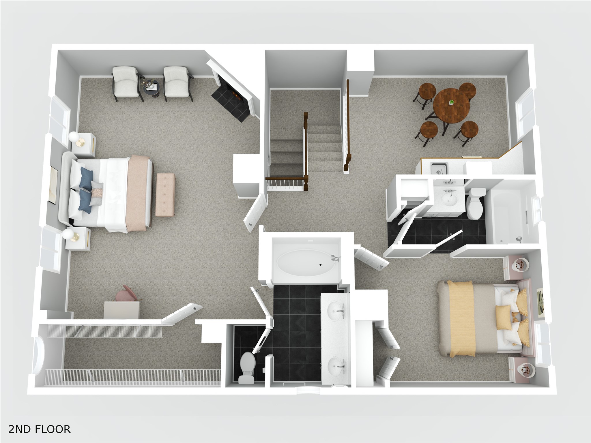 607 Travis Street, Unit 9 Webster, TX 77598 - Photo 32 of 32 Second-floor plan highlights the bedrooms, primary suite and flexible bonus spaces.
