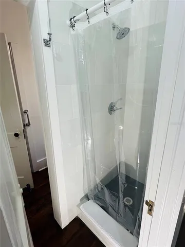 a bathroom with a shower