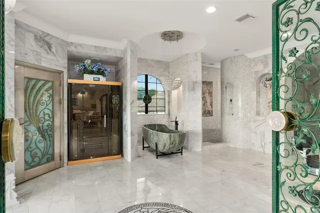 a view of swimming pool with outdoor seating