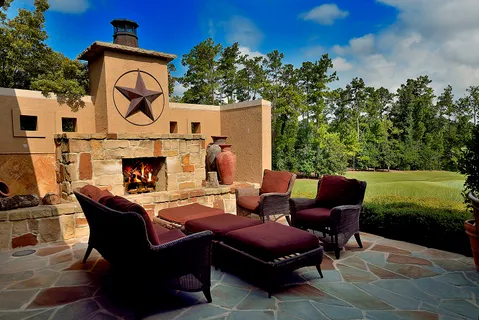 a outdoor space with furniture and garden