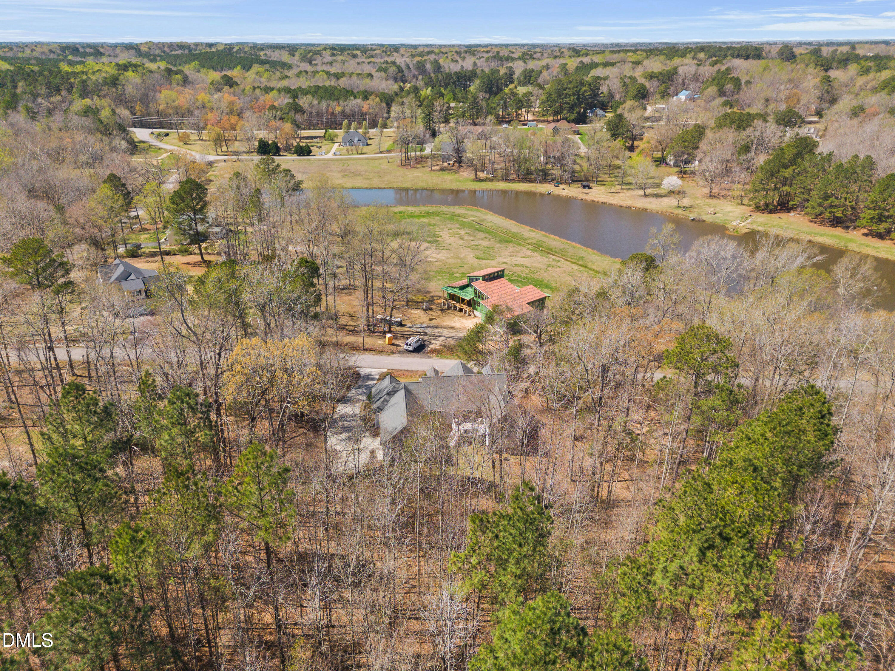 180 Normandy Road Louisburg, NC 27549 - Photo 65 of 73 Aerial from Back w Lake