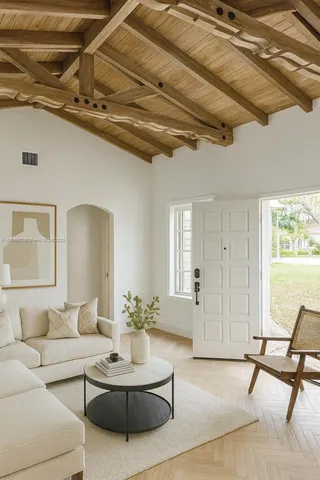 a living room with furniture