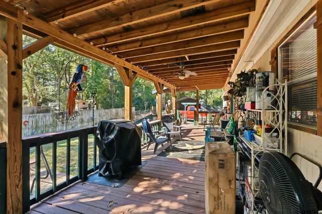 a view of a park with slide