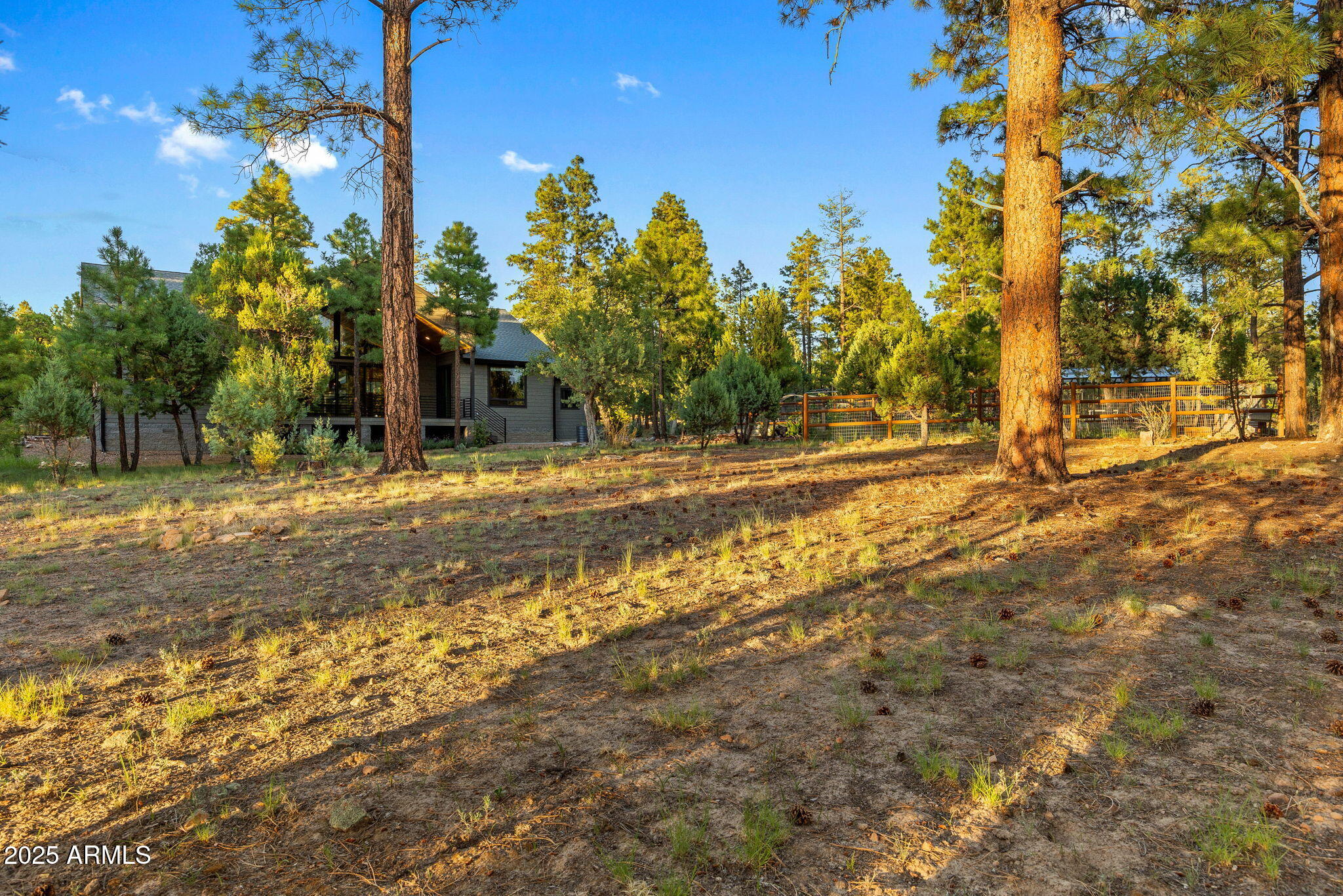 3429 Ponderosa Loop Heber, AZ 85928 - Photo 59 of 75 a backyard of a house with table and chairs under an umbrella