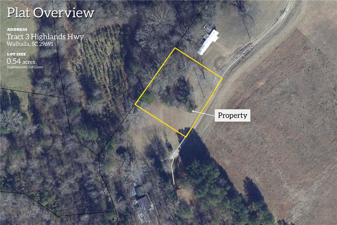 156 Newberry Road Walhalla, SC 29691 - Photo 2 of 10 A detailed aerial plat overview highlights the clear boundaries of this half-acre property, ready for development.