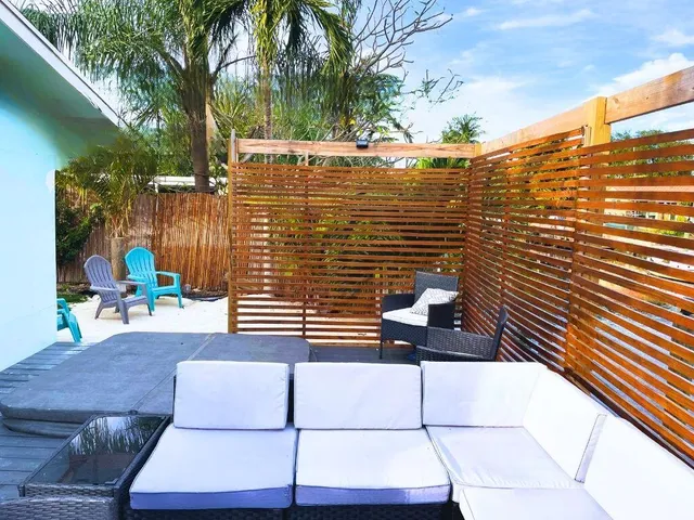 a view of outdoor space with seating