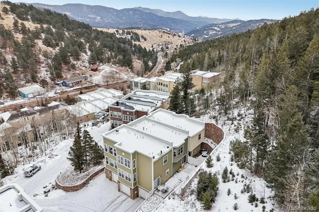 a view of city and mountain