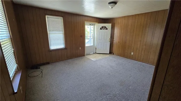 a view of a livingroom with a window