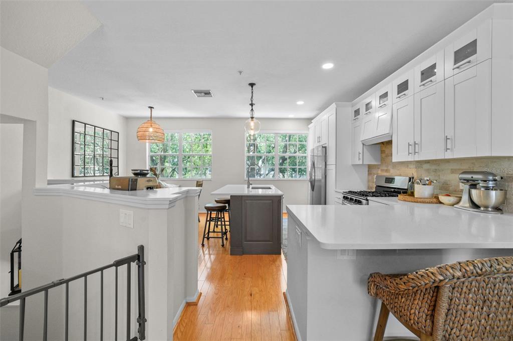 1451 Harbour Walk Road Tampa, FL 33602 - Photo 6 of 51 a kitchen with stainless steel appliances granite countertop a refrigerator sink and white cabinets