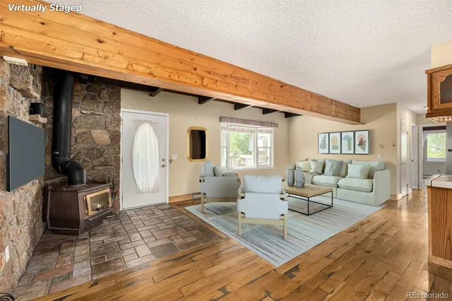 a living room with furniture