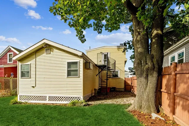 a view of backyard of house