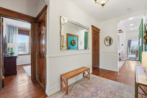 a view of livingroom with furniture and wooden floor