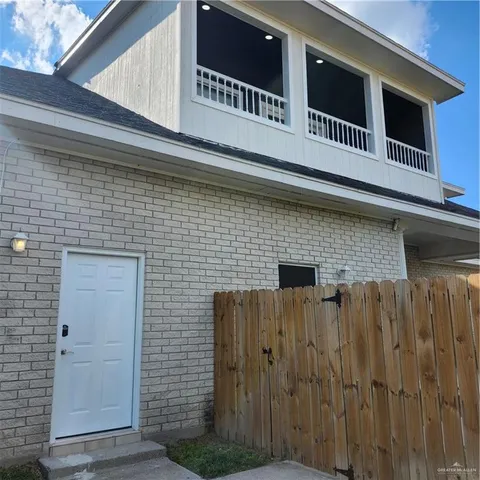 a view of a wooden door