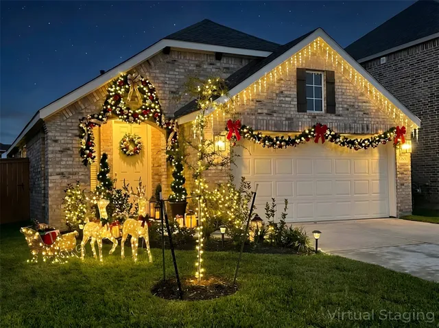 a outdoor living room with lots of furniture and a chandelier