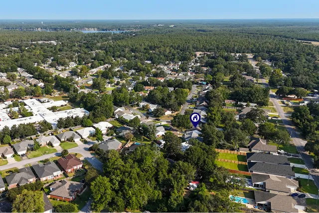 an aerial view of multiple house