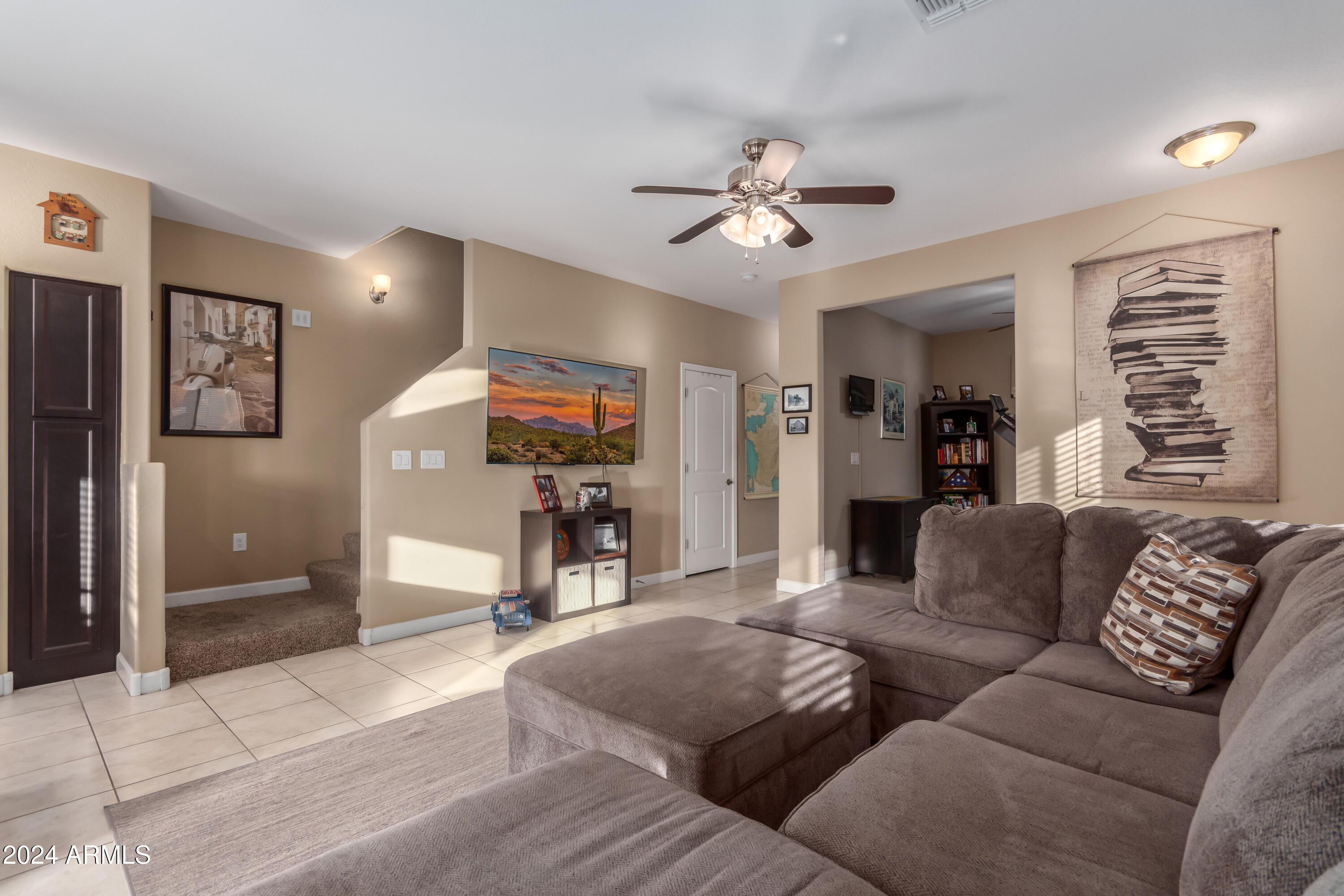 Open Concept Living Room w/ Den