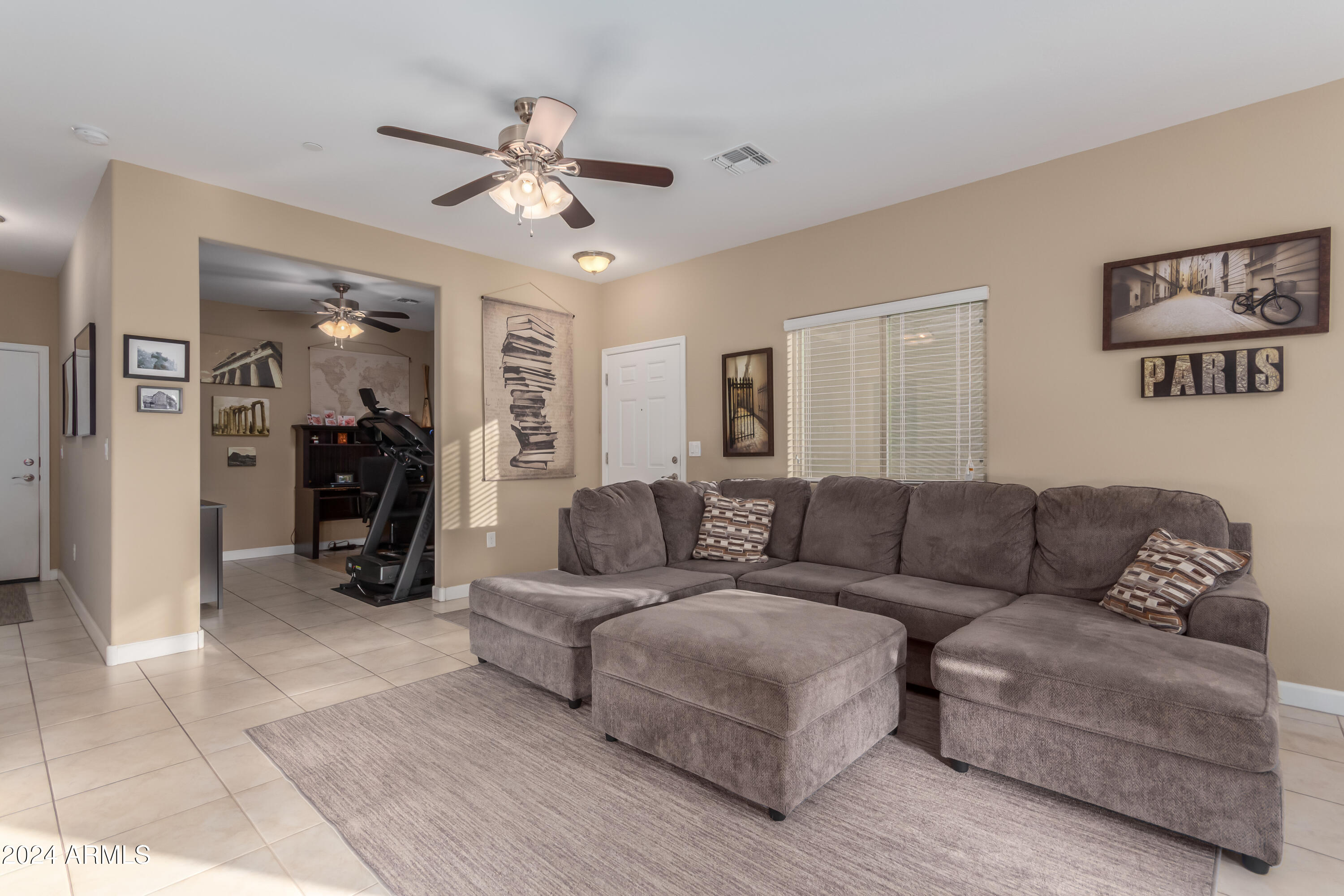 Open Concept Living Room w/ Den