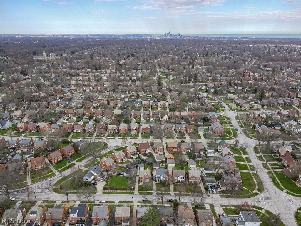 2556 Channing Road Cleveland, OH 44118 - Photo 28 of 34 Bird's eye view of the house, neighborhood, Downtown Cleveland and Lake Erie