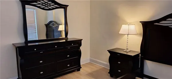 a view of stairs and furniture