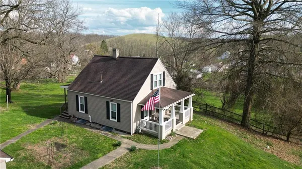 a aerial view of a house