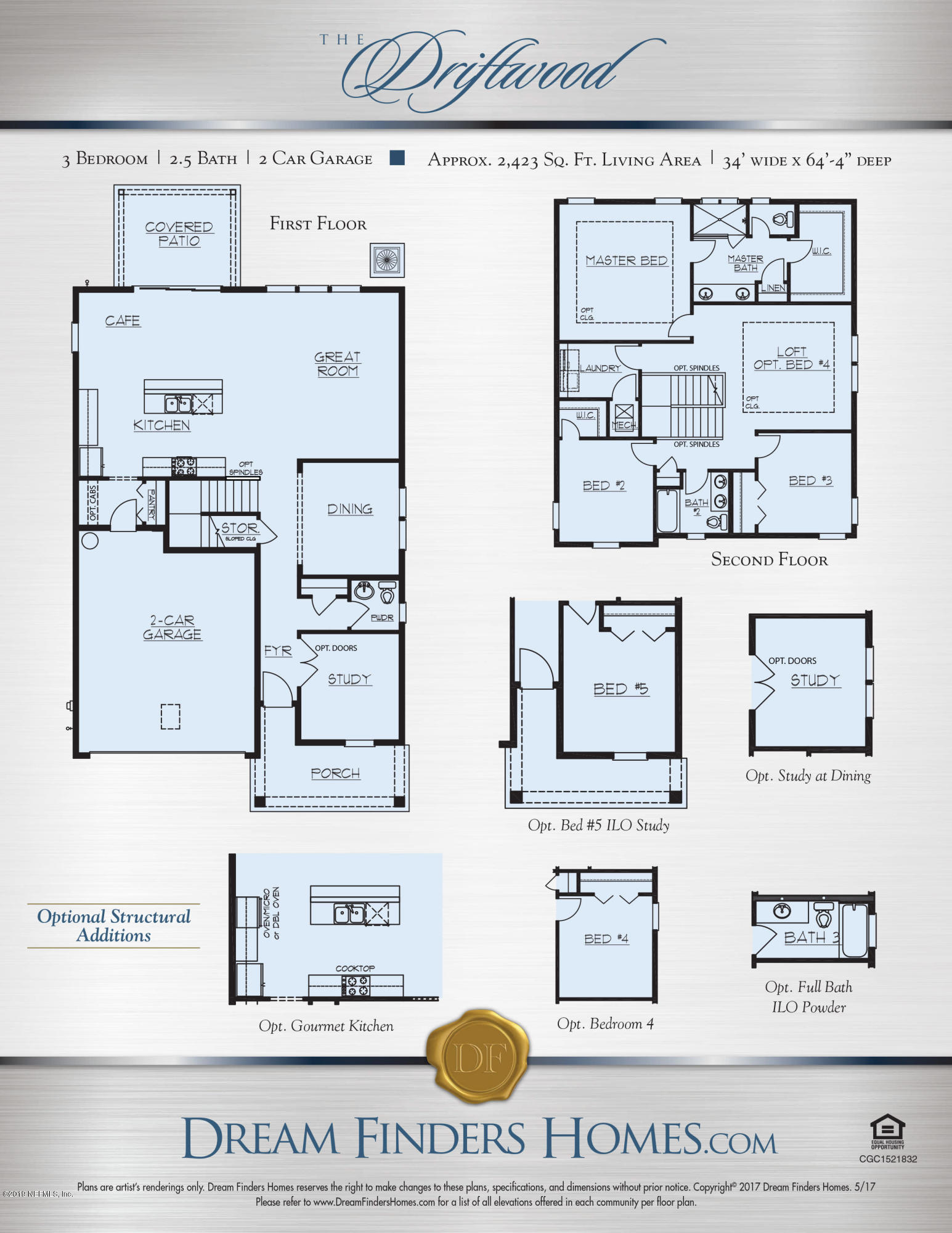 177 Watervale Drive St. Augustine, FL 32092 - Photo 29 of 29 Driftwood Floor Plan