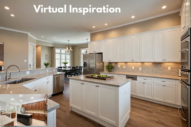 a kitchen with lots of counter top space and appliances