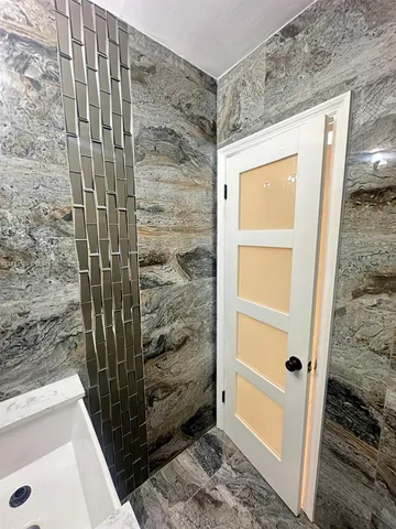 a bathroom with a shower