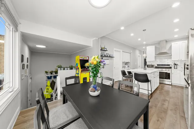 a view of kitchen dining room and living room